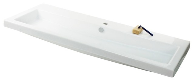 Large Rectangular Ceramic Wall Mounted Or Built In Sink Modern Large Rectangular Ceramic Wall Mounted Or Built In Sink No Hole