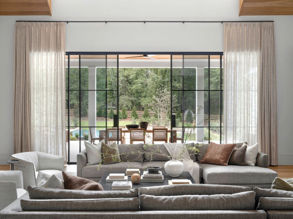 Example of a trendy living room design in Atlanta