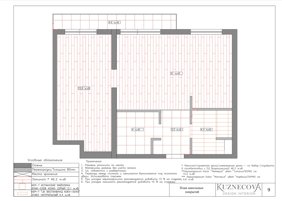 Дизайн проект квартиры 59 кв.м.