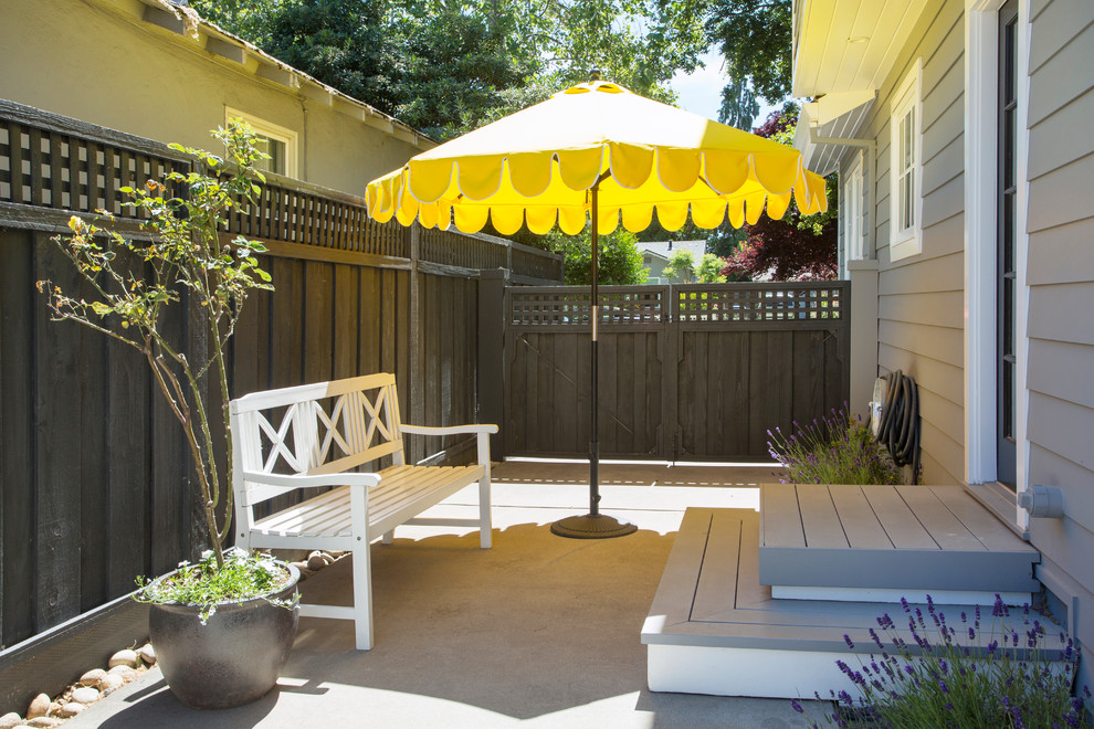 My Houzz Family Home with a Splash of Yellow Transitional Patio