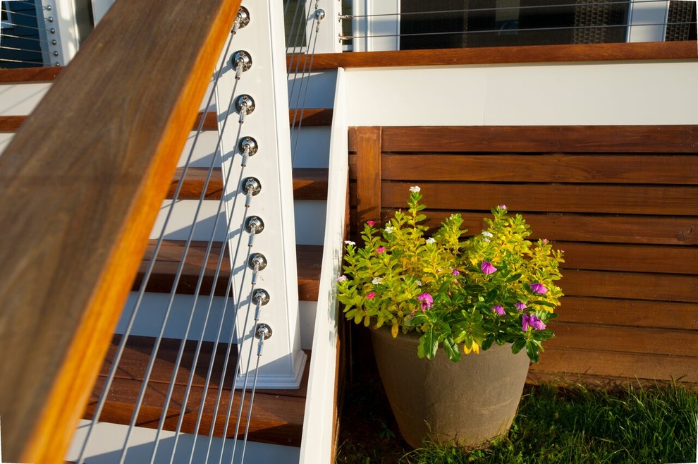 Deck - large transitional backyard deck idea in DC Metro with no cover