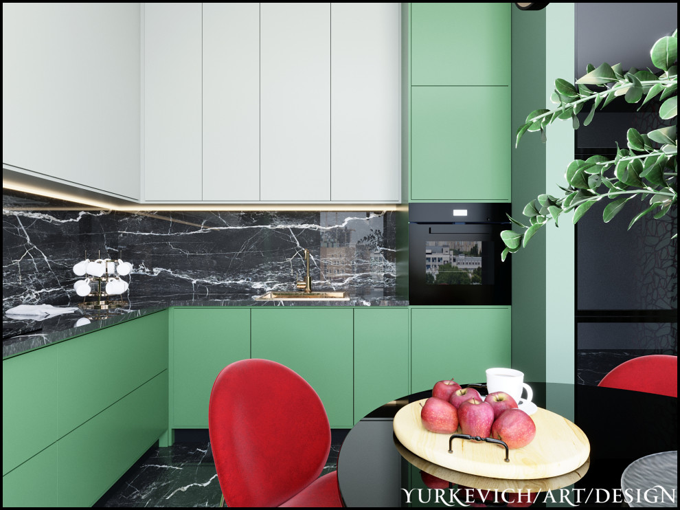 Дизайн яркой кухни