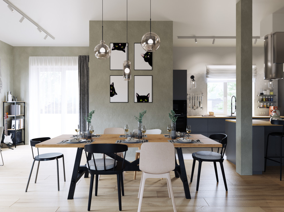 Дом в Орловской области (кухня-гостиная)