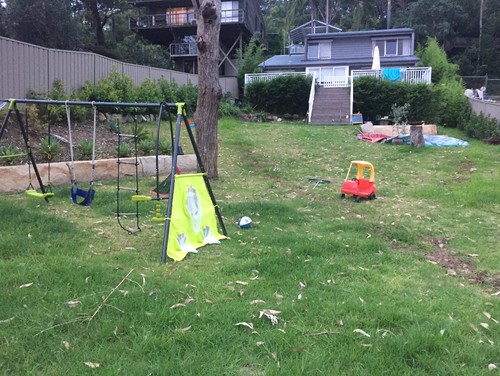 Landscaping for shade and enticing play for 3 kids under 6