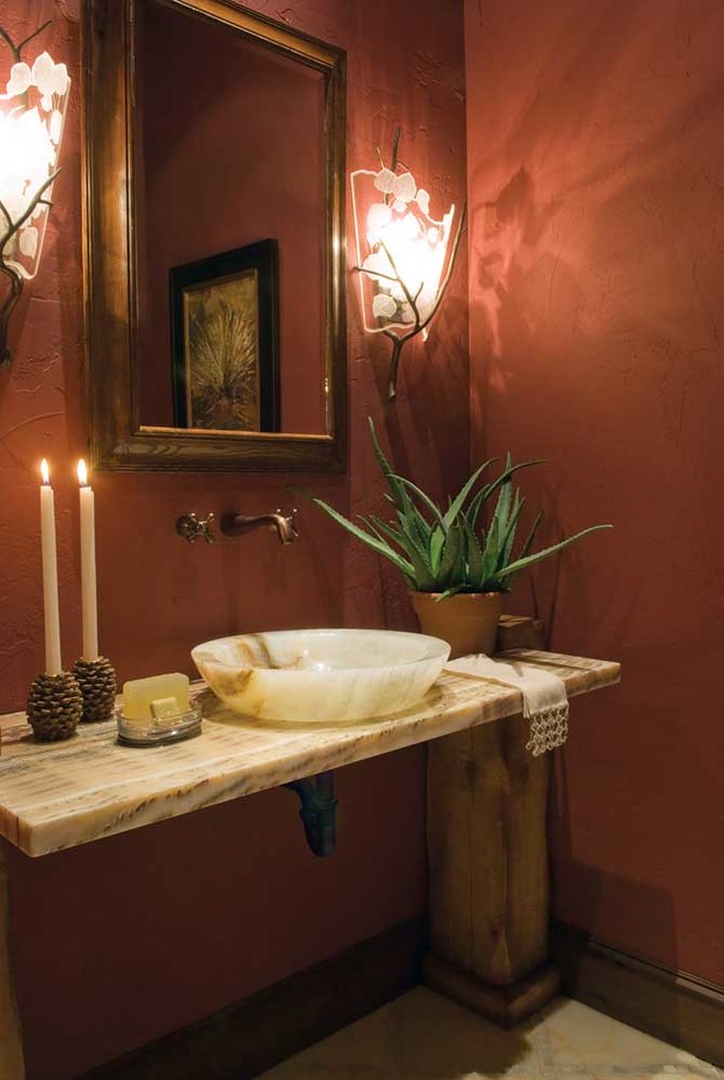Design ideas for a country powder room in Denver.