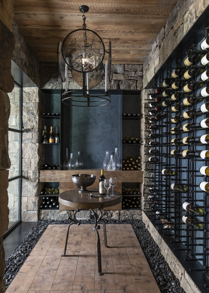Example of a mountain style wine cellar design in Philadelphia