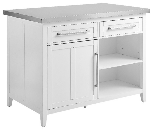 Crosley Furniture Silvia 2Drawer Traditional Wood Kitchen Island in