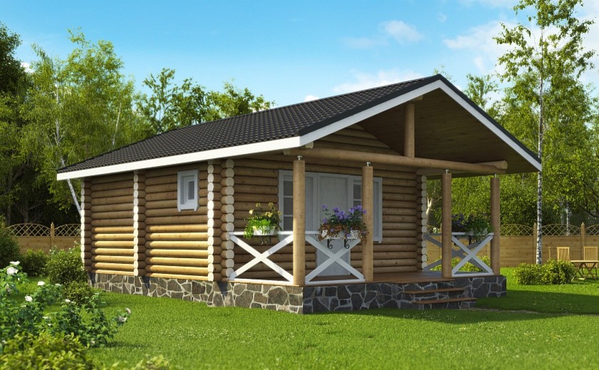 Дачный дом из бревна "Дачный-1" 40м2