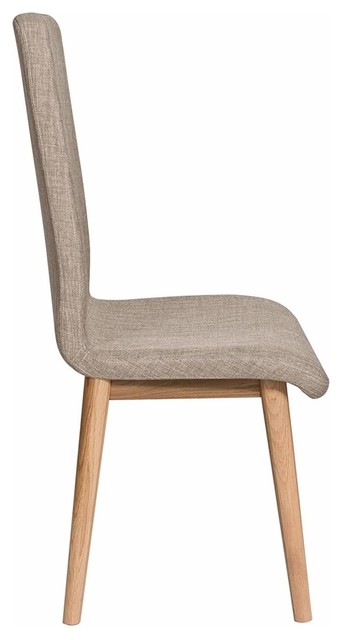 Contemporary Dining Chair Solid Oak Wood With Light Brown Fabric Contemporary Dining Chair Solid Oak Wood With Light Brown Fabric Upholstery Chairs By Decor Love