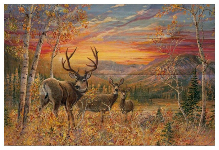 Dream Maker Mule Deer Wood Wall Art Rustic Prints And Posters By Wildlife Wonders