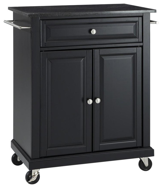 Black Mobile Kitchen Cart Island With Granite Top Locking Casters Black Mobile Kitchen Cart Island With Granite Top Locking Casters