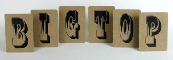 26 Big Top Circus Typography Wood Type Cards by Yee Haw
