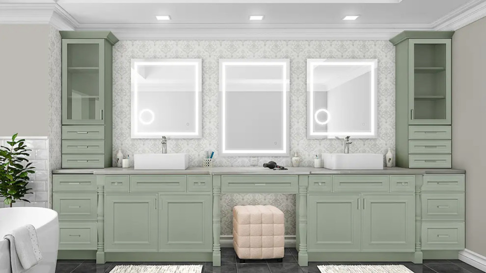 Craftsman Lily Green Shaker Kitchen Cabinets | Gallery - by Lily Ann ...