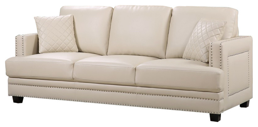 Ferrara Leather Sofa Beige