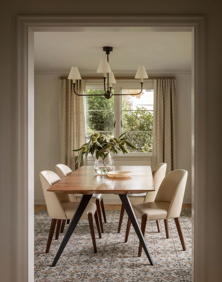 Photo of a transitional dining room in Seattle.