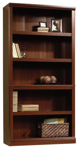 Houzz Sauder 5 Shelf Bookcase In Select Cherry Sauder 5 Shelf Bookcase In Select Cherry Traditional Bookcases