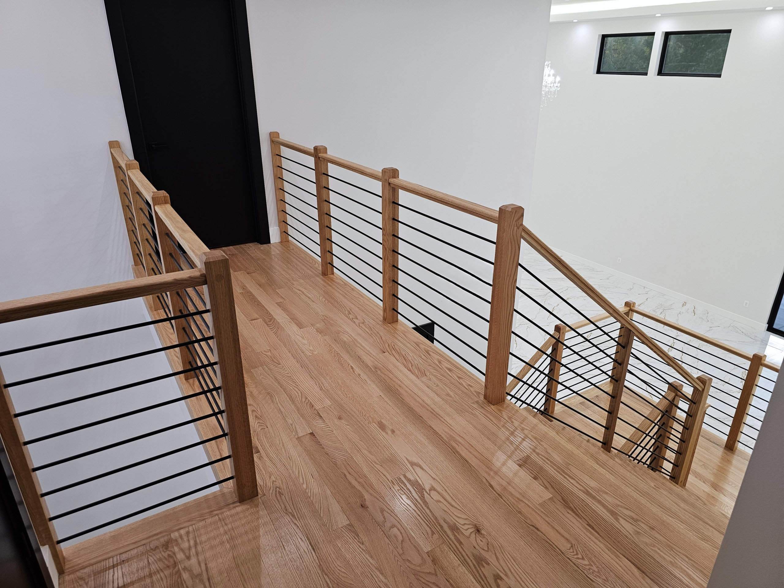 143_Modern Floating Red Oak and Metal Staircase, Sterling, VA