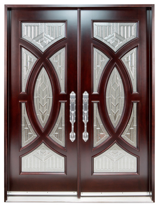 705A Left Hand SwingIn Exterior Front Entry Double Wood Door, 30"x80