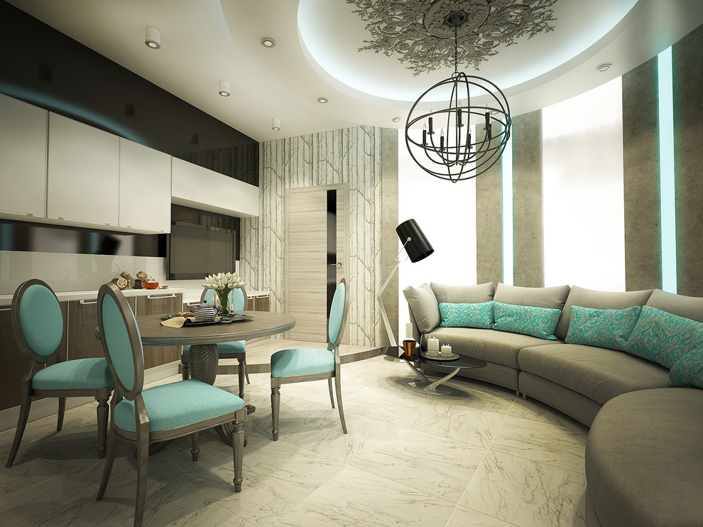 гостиная -кухня без окна