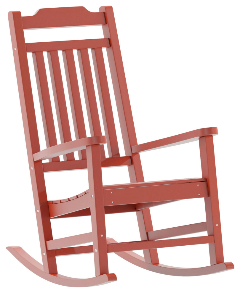 Red Wood Rocking Chair