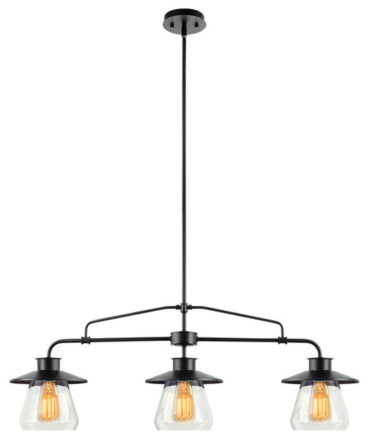 Nate 4-Light Pendant, Oil Rubbed Bronze, Clear Glass Shades