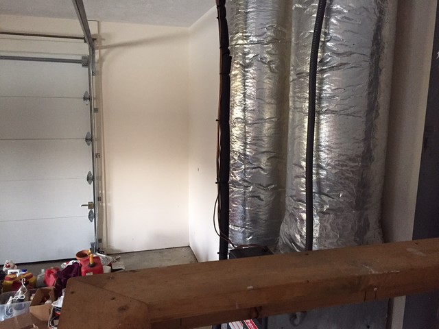 Golf simulation room - garage conversion transitional