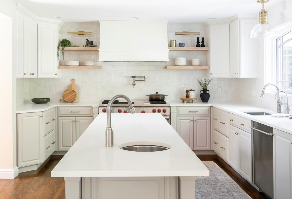 Example of a transitional kitchen design in Providence