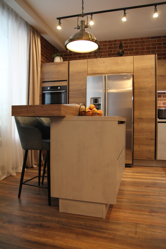 Кухня Nobilia: текстура бетона и дуба