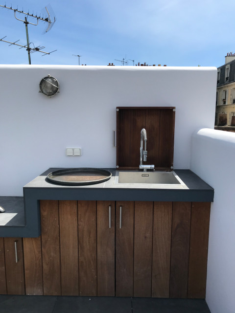 Delerue: sur&eacute;l&eacute;vation et cr&eacute;ation d'une terrasse mediterran-patio