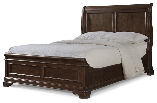 Cresent Fine Furniture Provence King Sleigh Bed in Antique Tobacco