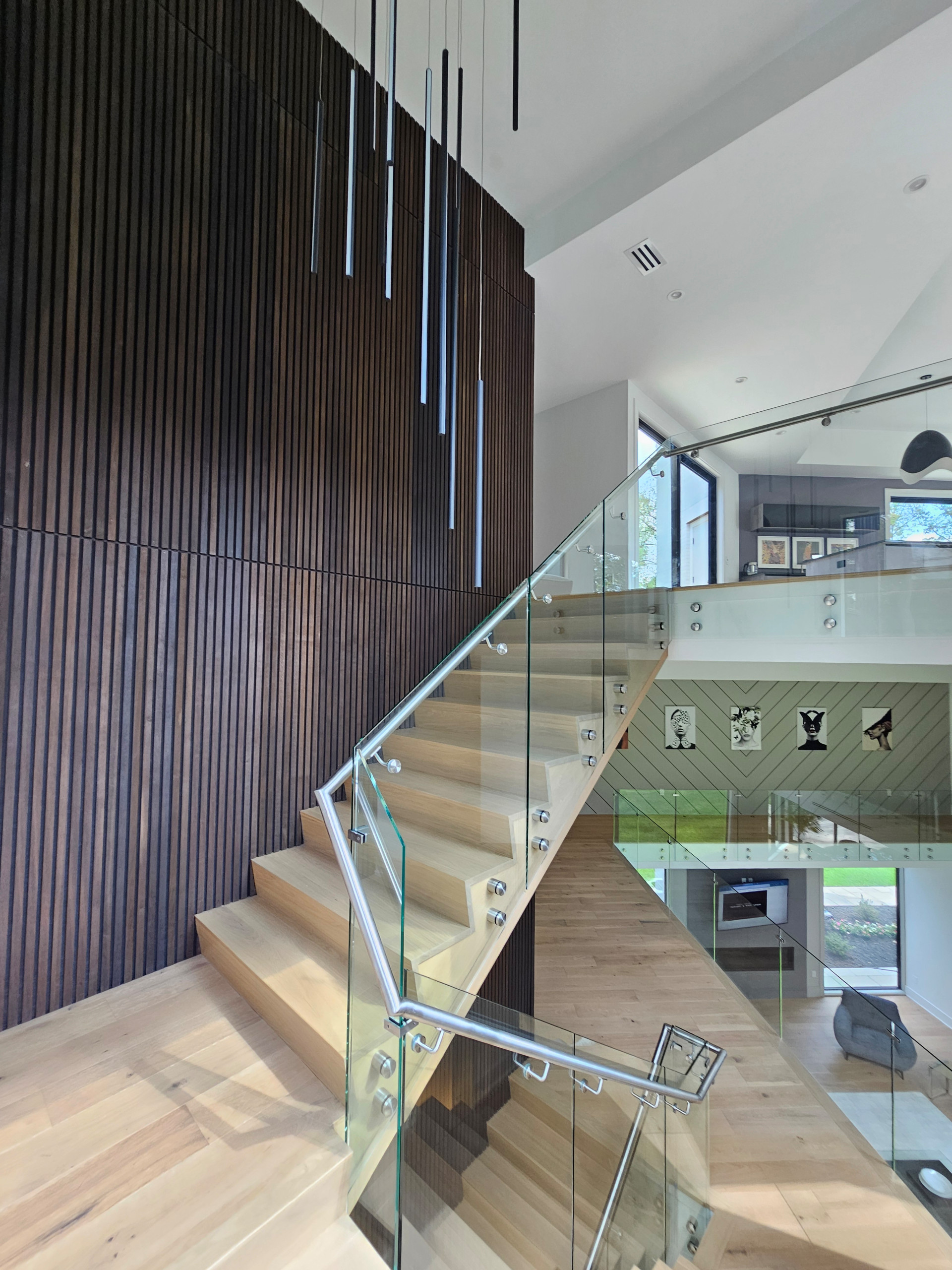 129_White Oak Slanted Riser Modern Stair, Mclean, VA 22102