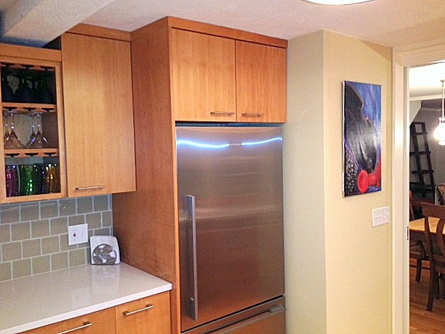 Cabinetry Around Beam Or Pipe Chase Transitional Kitchen