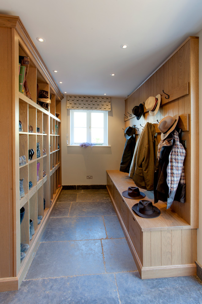 Country mudroom in Hampshire.