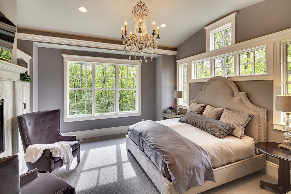 Example of a transitional bedroom design in Minneapolis