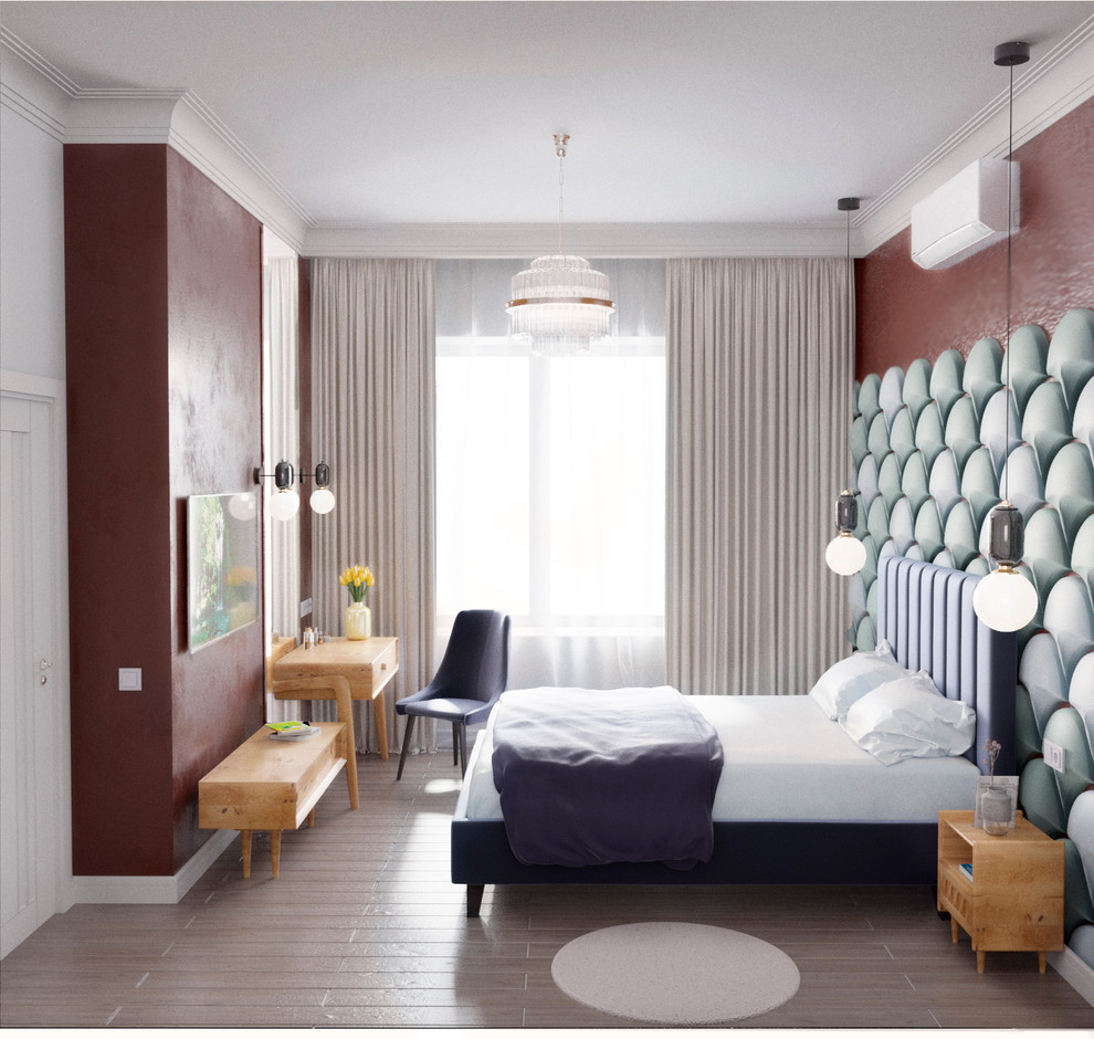 Дизайн спальни (вариант 1)  с элементами стиля Арт-Деко. Частное домовладение
