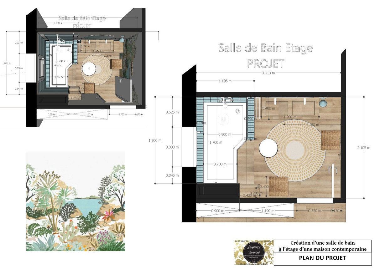 Création salle de bain d'amis dans une maison d'architecte.Région parisienne