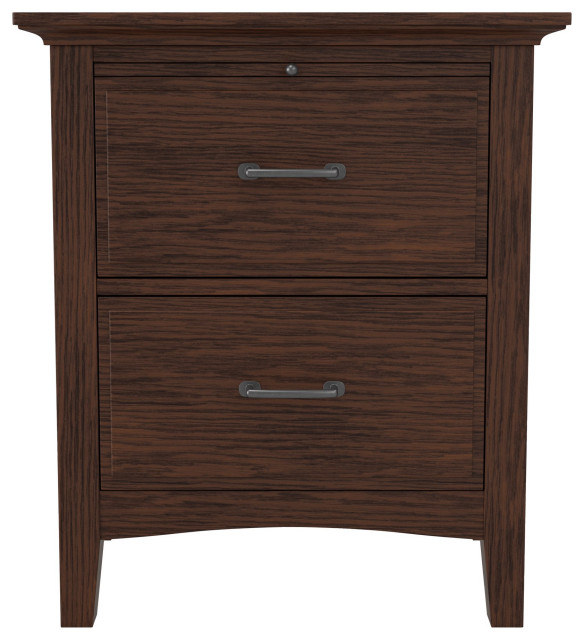 Modern Mission Nightstand, Pull Out Tray & 2 Deep Storage Drawers ...