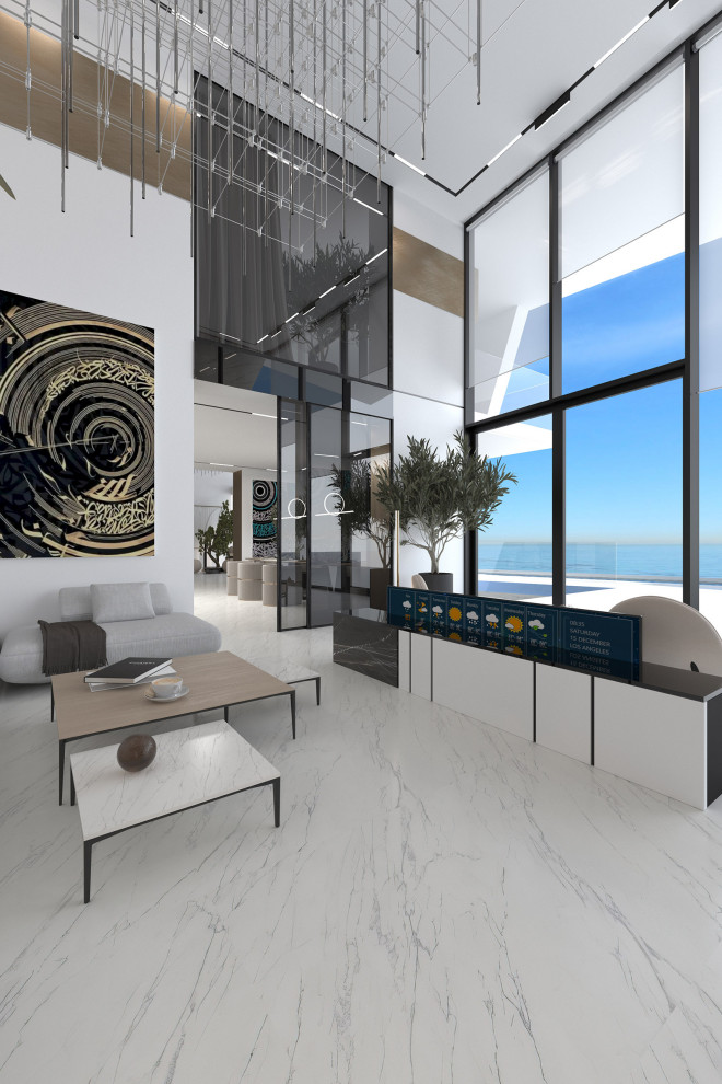 Визуализации интерьера большого дома в современном стиле