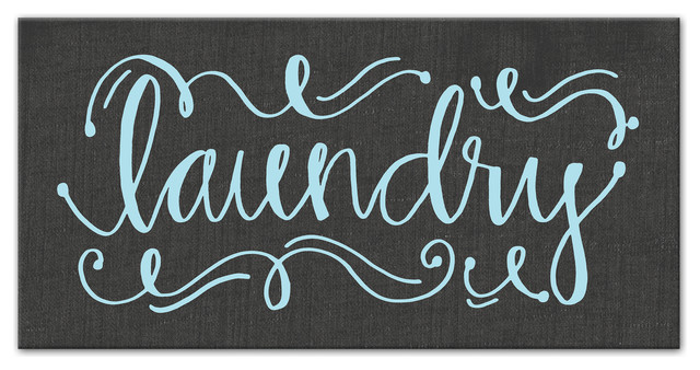 Calligraphy Style Laundry Canvas Wall Art, 10x20 - Contemporary ...