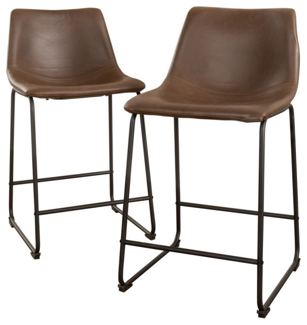 Gdf Studio Central Vintage Brown Industrial Bar Stools And Counter Stools By Gdfstudio