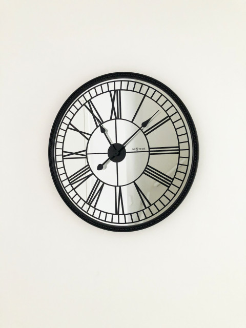 Cleopatra 22-Inch Round Mirror Wall Clock - Transitional - Wall Clocks ...