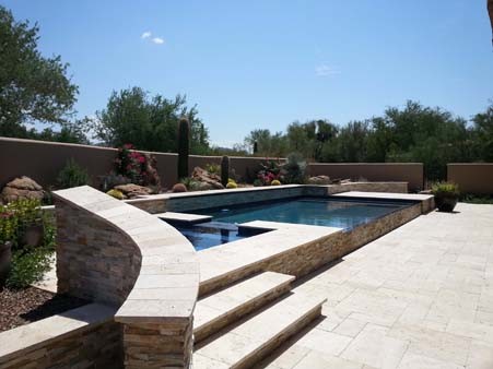 Inspiration for a rustic pool remodel in Phoenix