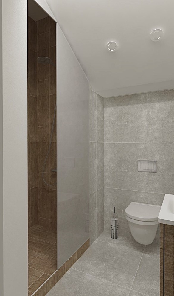 Гостевой санузел под лестницей