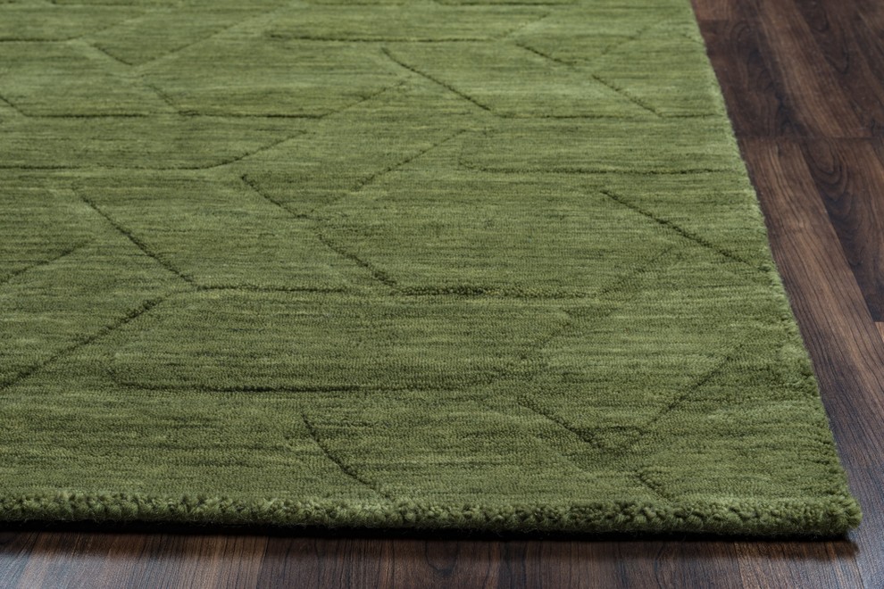 Rizzy Home Technique TC8288 Green/Olive Solid Area Rug Contemporary