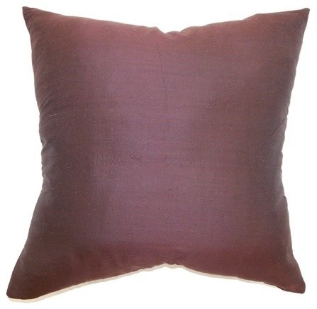 Uzma Plain Pillow Eggplant Contemporary Decorative Pillows