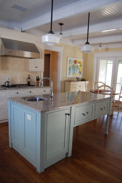 Kitchen W Beamed Beadboard Ceiling Traditional Kitchen