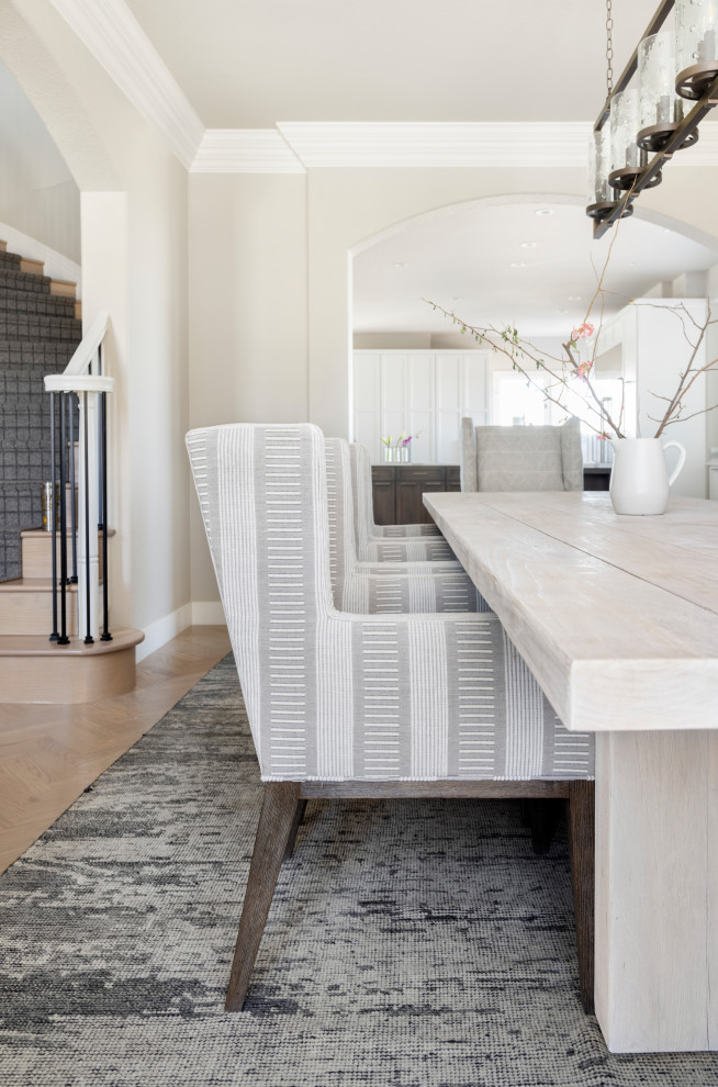 Mid-sized transitional kitchen/dining room combo photo in Denver