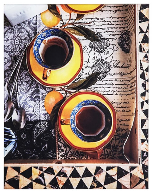 Yosemite Home Decor 'Partake' Tempered Glass/Wood Photo in MultiColor