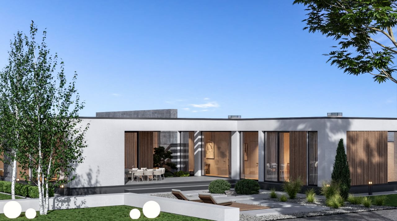 Проект одноэтажного жилого дома в пригороде г. Истра