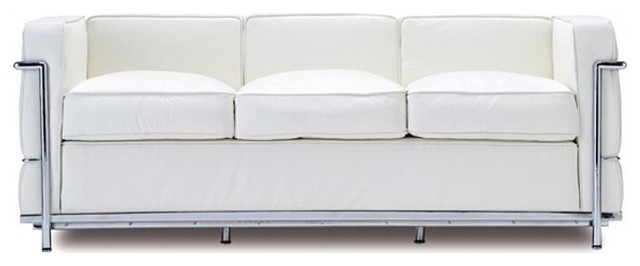 Le Corbusier LC2 Style Sofa - Italian White
